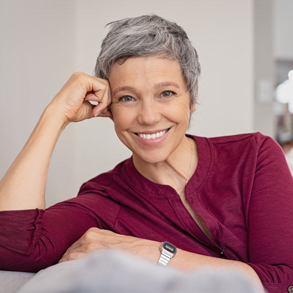 middle aged woman smiling