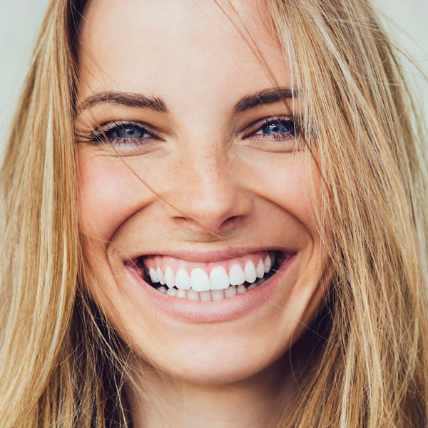 closeup of woman smiling