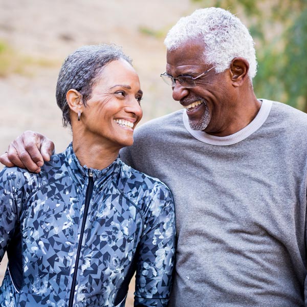 senior couple on a walk