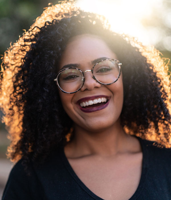woman laughing